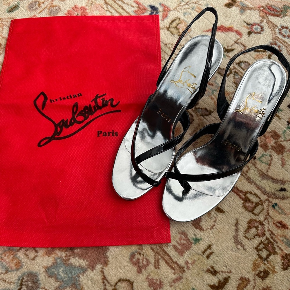 Designer Like -  Black and Silver Heels